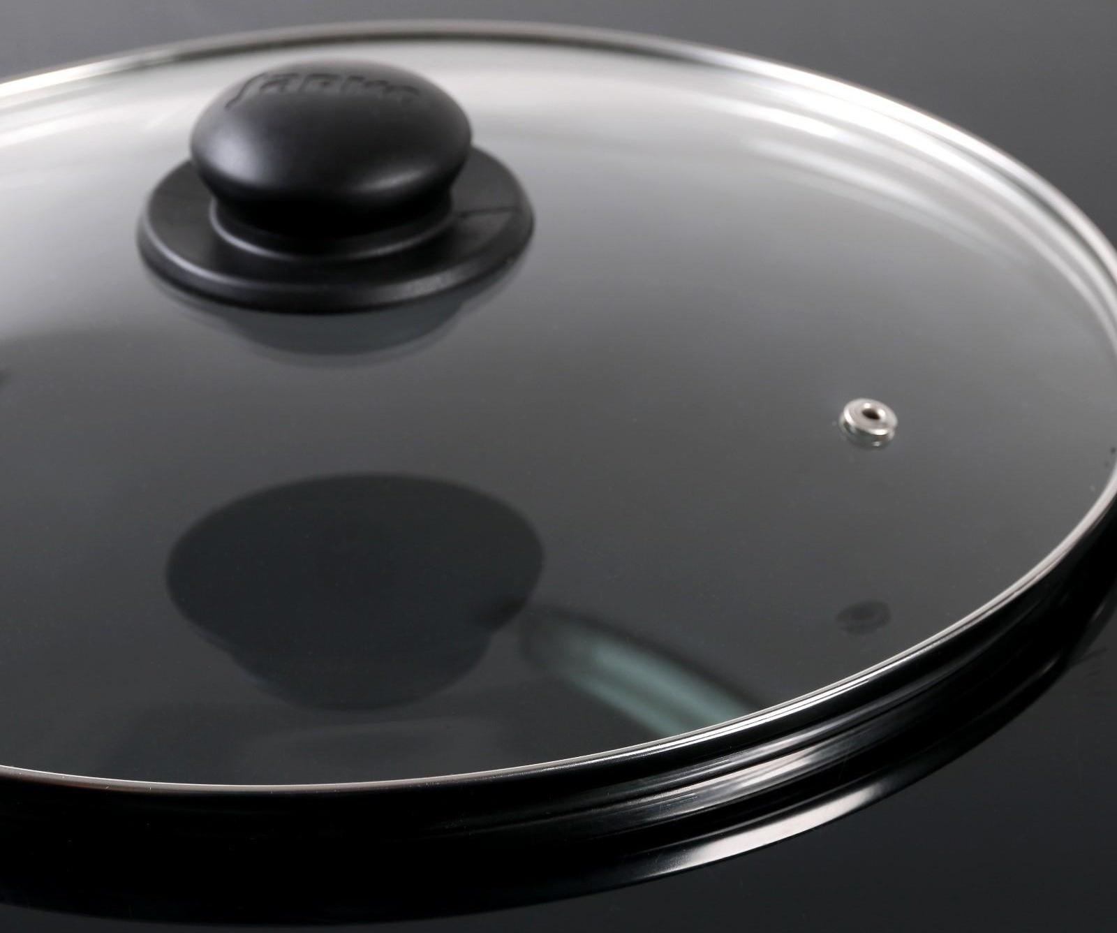 Крышка для сковороды и кастрюли стеклянная, d=30 см, с пластиковой ручкой