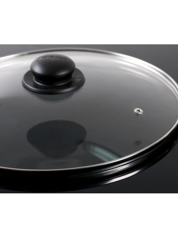 Крышка для сковороды и кастрюли стеклянная, d=30 см, с пластиковой ручкой