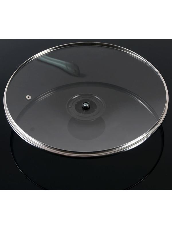 Крышка для сковороды и кастрюли стеклянная, d=30 см, с пластиковой ручкой