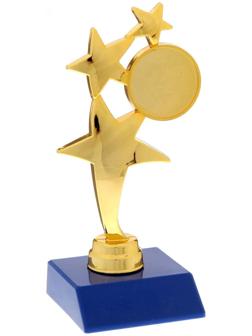 Фигура под нанесение «Три звезды», золото, синий цоколь