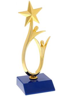 Фигура под нанесение «Человек со звездой», золото, синий цоколь