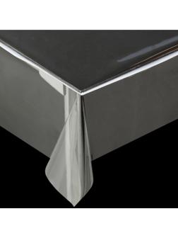 Клеёнка столовая ПВХ «Жидкое стекло», ширина 137 см, толщина 0,13 мм, рулон 50 м, прозрачная