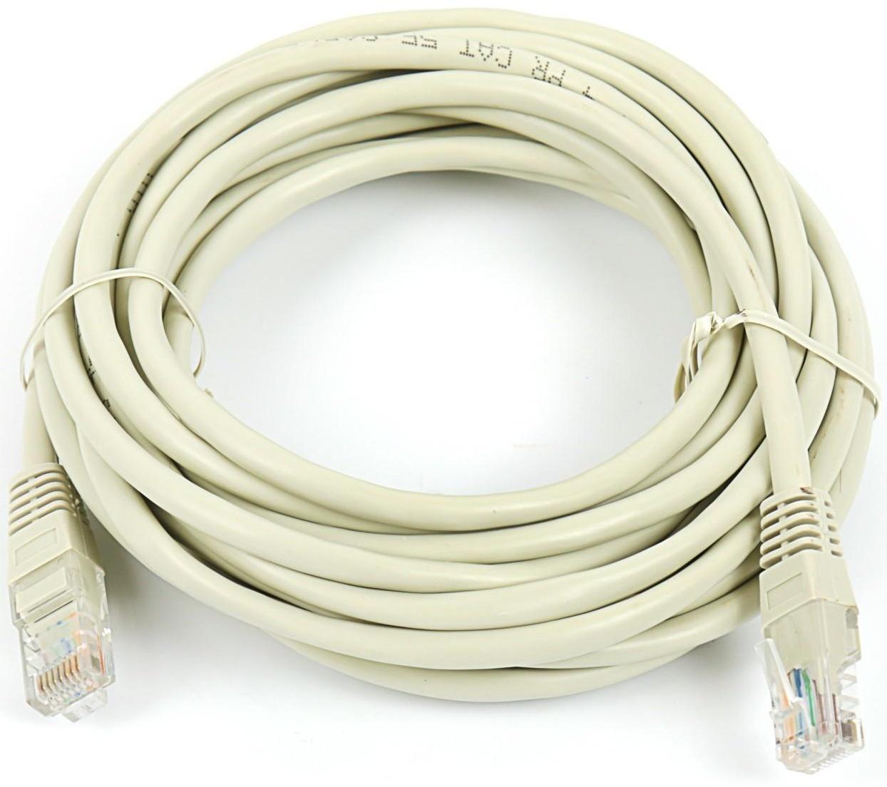 Патч-корд Gembird PP12e-5M, UTP 5е кат., RJ-45(m)-RJ-45(m), 5 м, серый