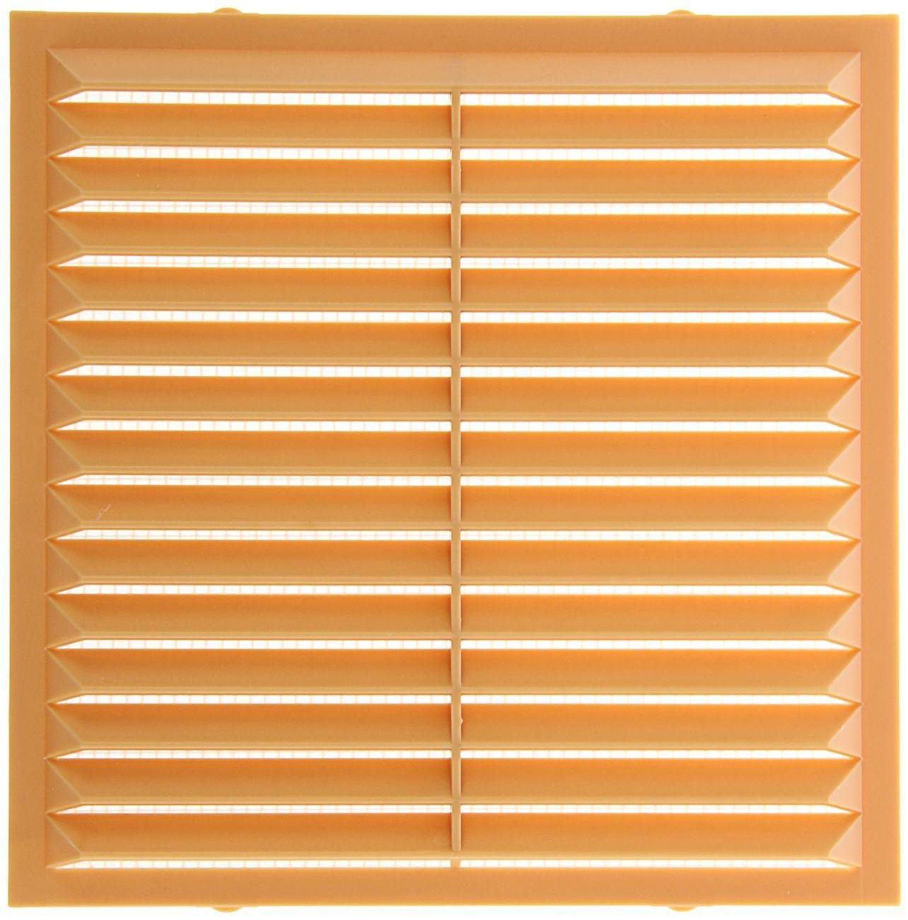 Решетка вентиляционная ERA 1313 С, 138 x 138 мм, неразъемная, накладная, с сеткой, бежевая