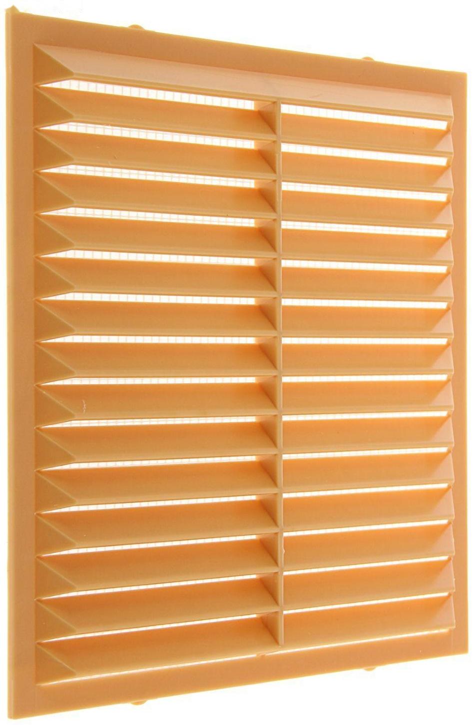 Решетка вентиляционная ERA 1313 С, 138 x 138 мм, неразъемная, накладная, с сеткой, бежевая