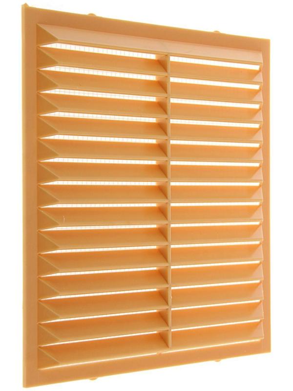 Решетка вентиляционная ERA 1313 С, 138 x 138 мм, неразъемная, накладная, с сеткой, бежевая