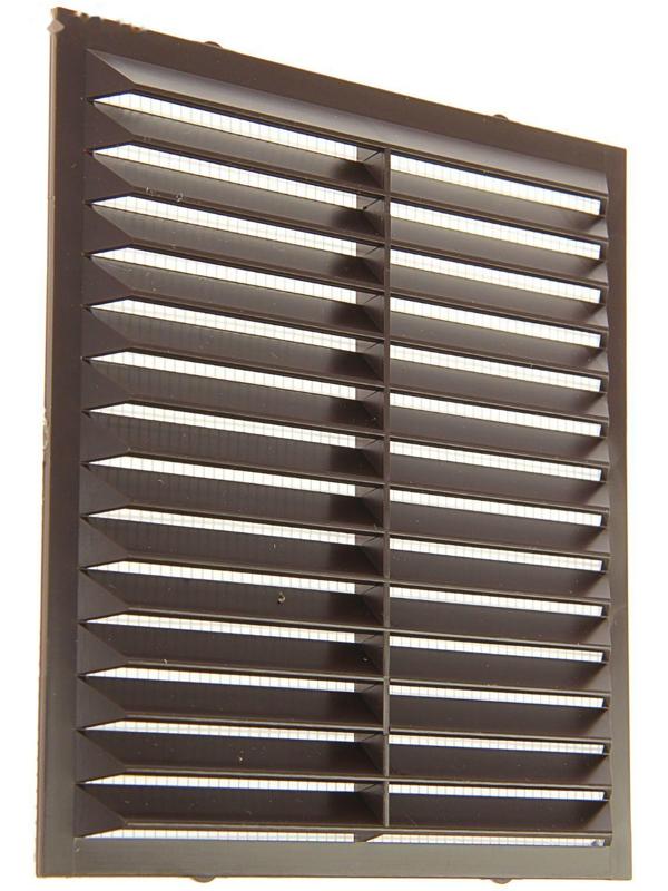 Решетка вентиляционная ERA 1313 С, 138x138 мм, с сеткой, неразъемная, цвет коричневый