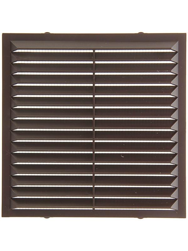 Решетка вентиляционная ERA 1313 С, 138x138 мм, с сеткой, неразъемная, цвет коричневый