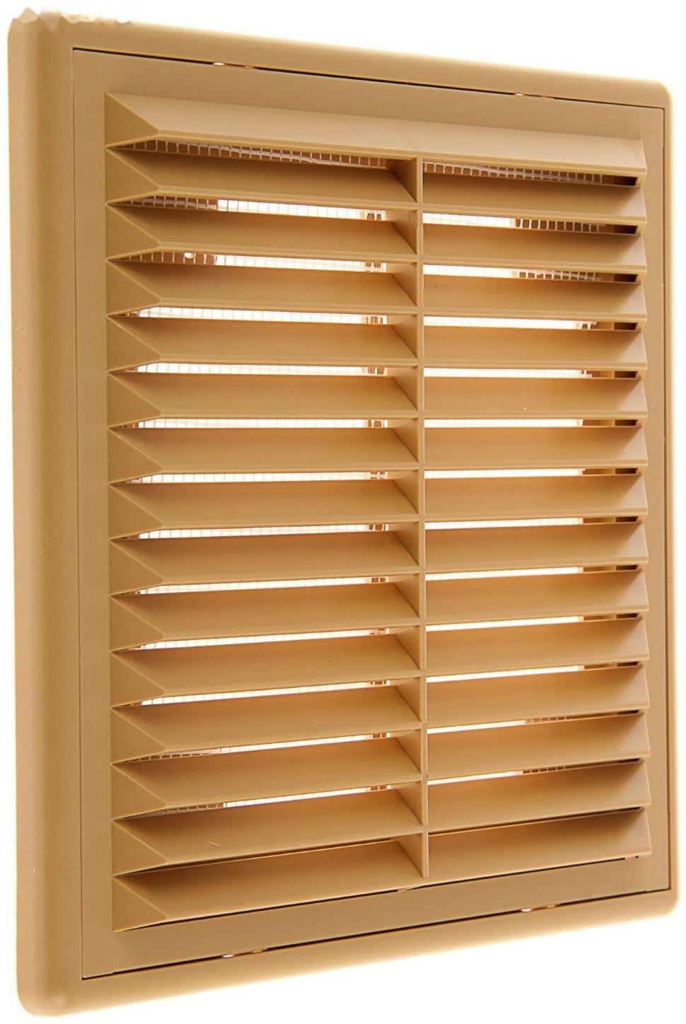 Решетка вентиляционная ERA 1515 Р, 150x150 мм, с сеткой, разъемная, бежевая