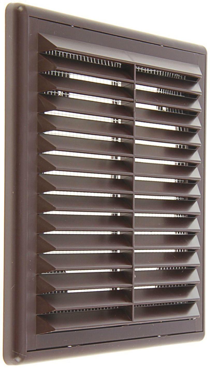 Решетка вентиляционная ERA 1515 Р, 150x150 мм, с сеткой, разъемная, коричневая