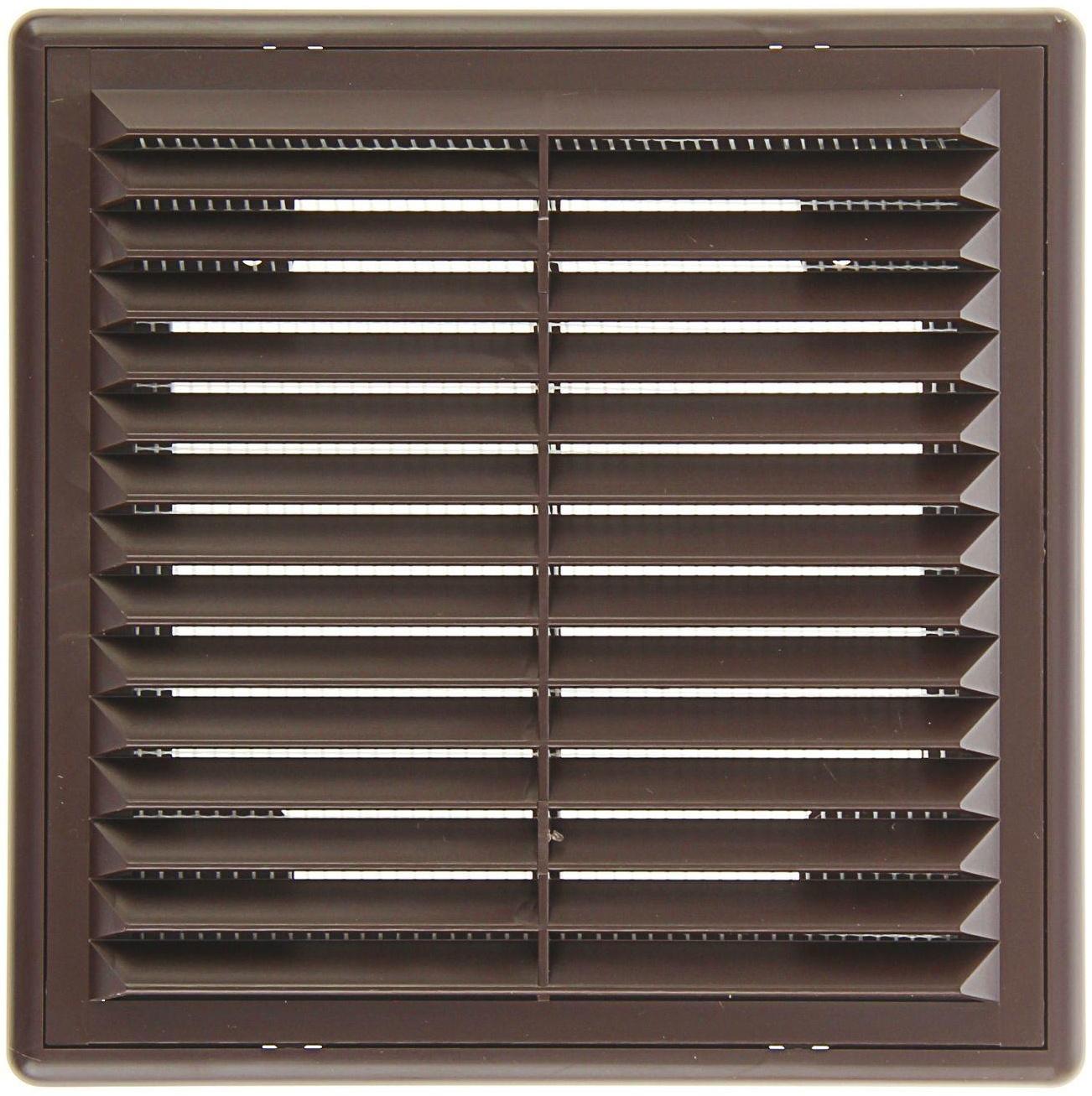 Решетка вентиляционная ERA 1515 Р, 150x150 мм, с сеткой, разъемная, коричневая