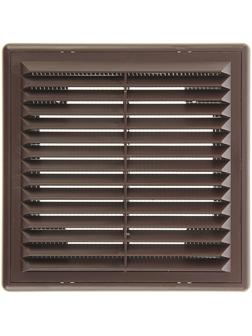 Решетка вентиляционная ERA 1515 Р, 150x150 мм, с сеткой, разъемная, коричневая