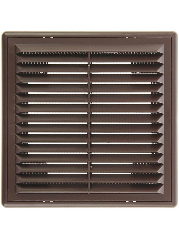 Решетка вентиляционная ERA 1515 Р, 150x150 мм, с сеткой, разъемная, коричневая