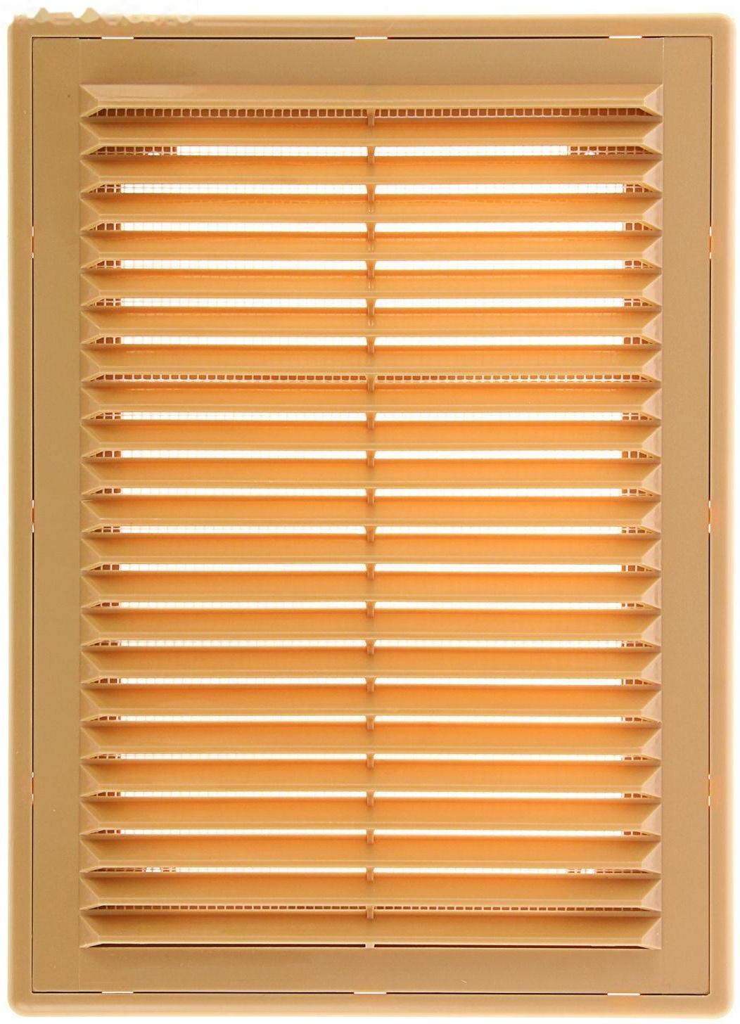 Решетка вентиляционная ERA 1825 Р, 253x183 мм, с сеткой, разъемная, цвет бежевый
