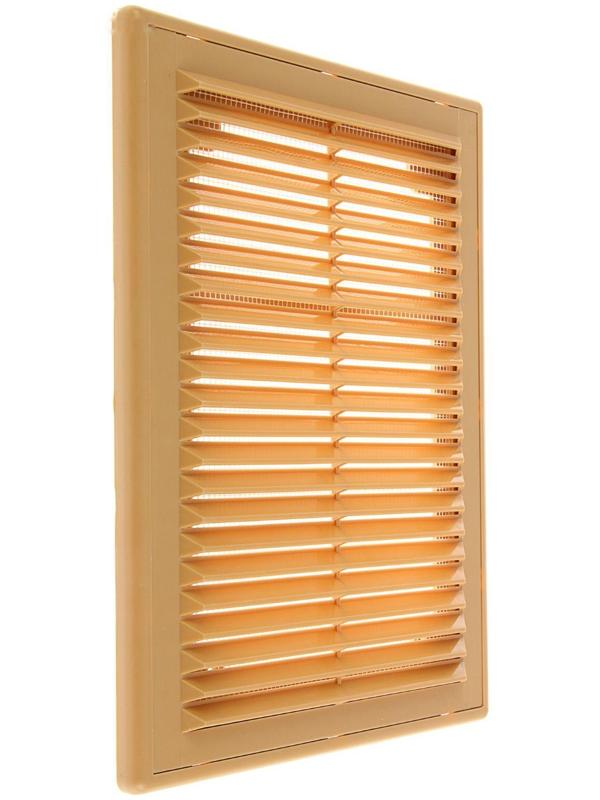 Решетка вентиляционная ERA 1825 Р, 253x183 мм, с сеткой, разъемная, цвет бежевый