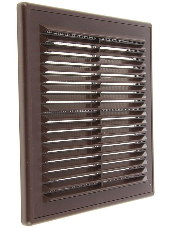 Решетка вентиляционная ERA 2121 Р, 208x208 мм, цвет коричневый