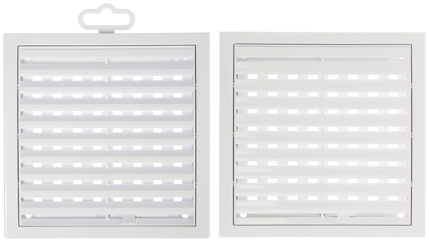 Решетка вентиляционная ERA 1515РРП, 150х150 мм, с жалюзи, неразъемная, пластик