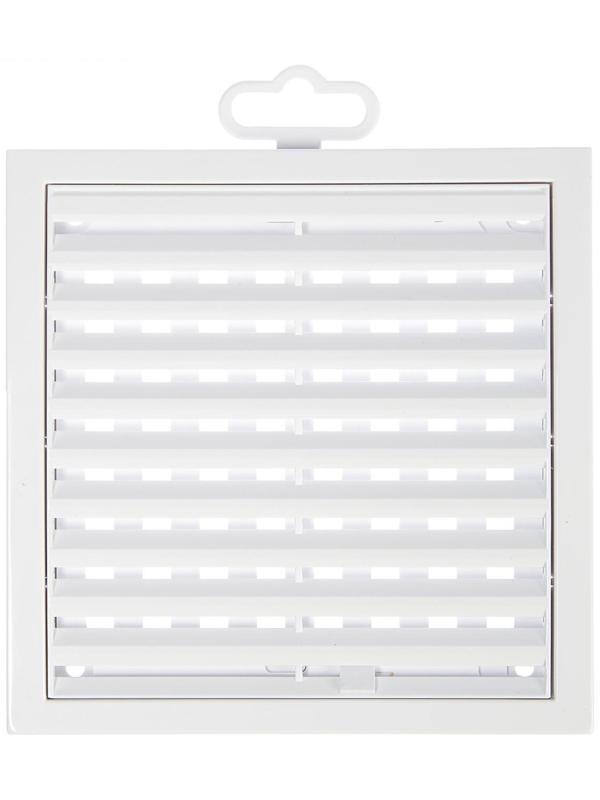 Решетка вентиляционная ERA 1515РРП, 150х150 мм, с жалюзи, неразъемная, пластик