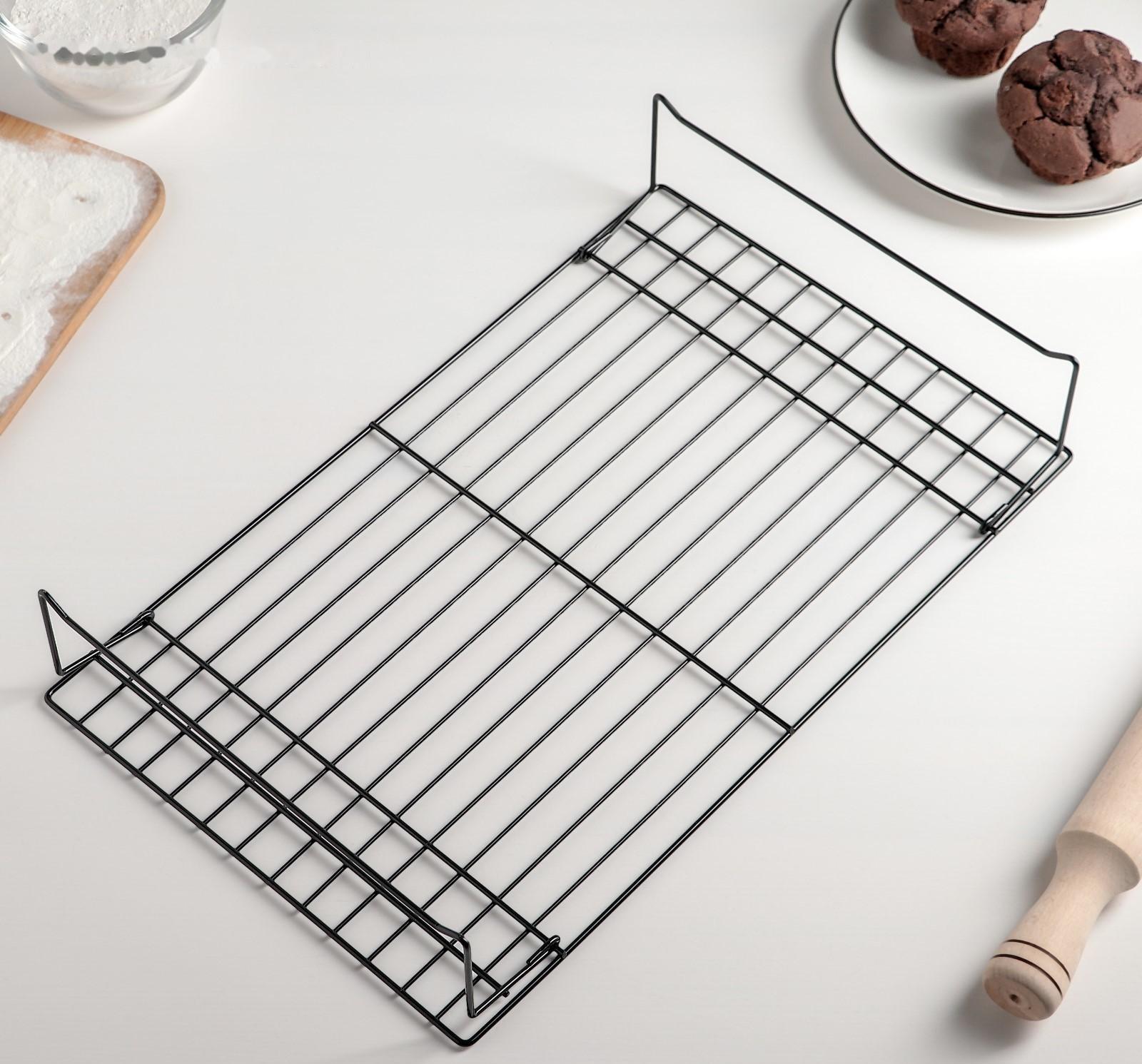 Решётка для остывания выпечки 3-х ярусная, 40,5×25 см, цвет чёрный