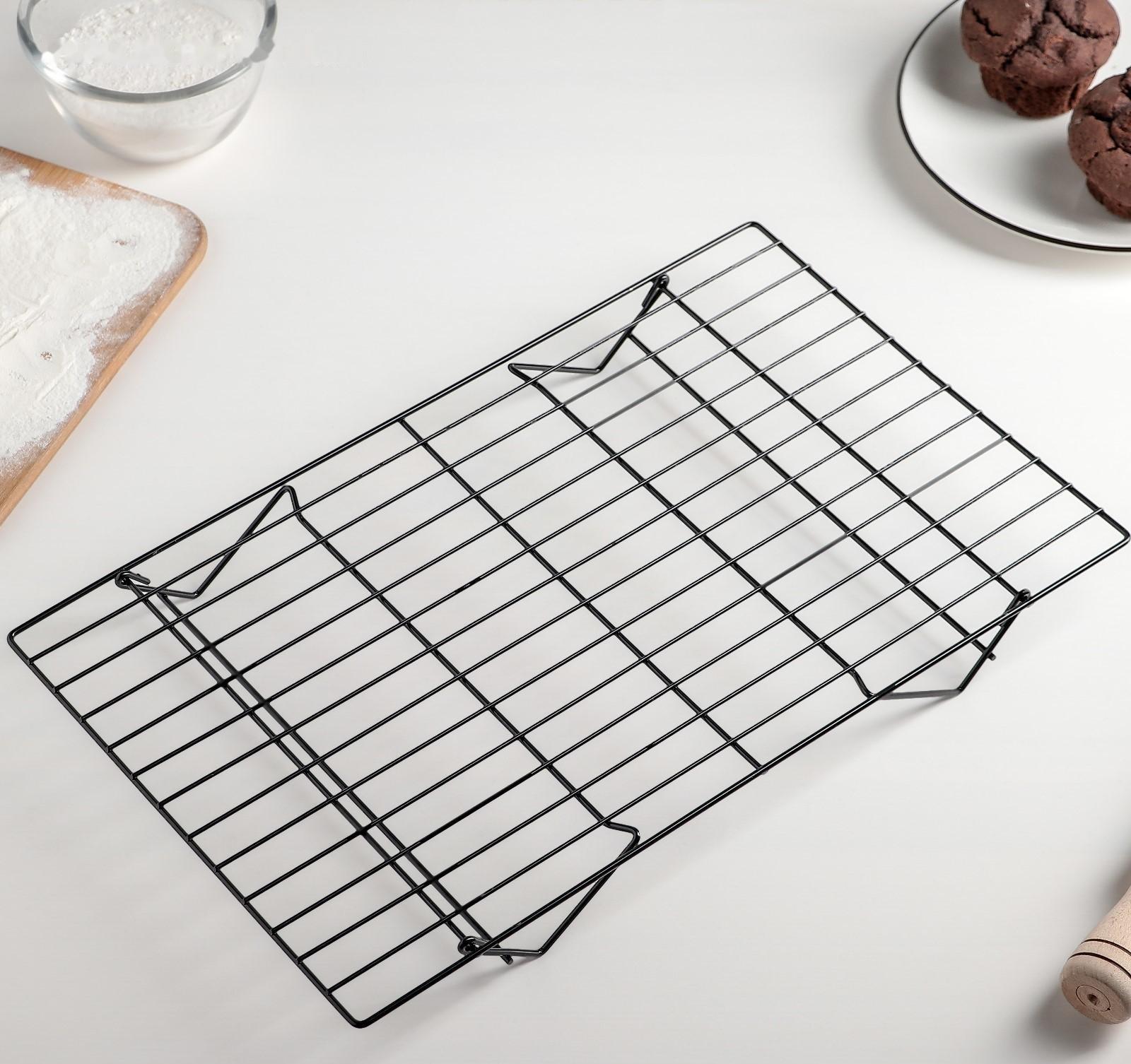 Решётка для остывания выпечки 3-х ярусная, 40,5×25 см, цвет чёрный