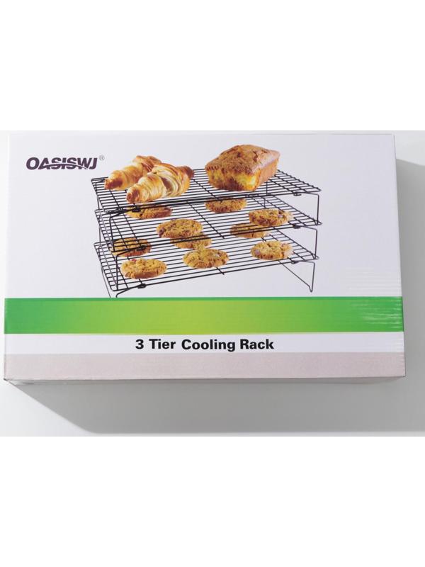 Решётка для остывания выпечки 3-х ярусная, 40,5×25 см, цвет чёрный