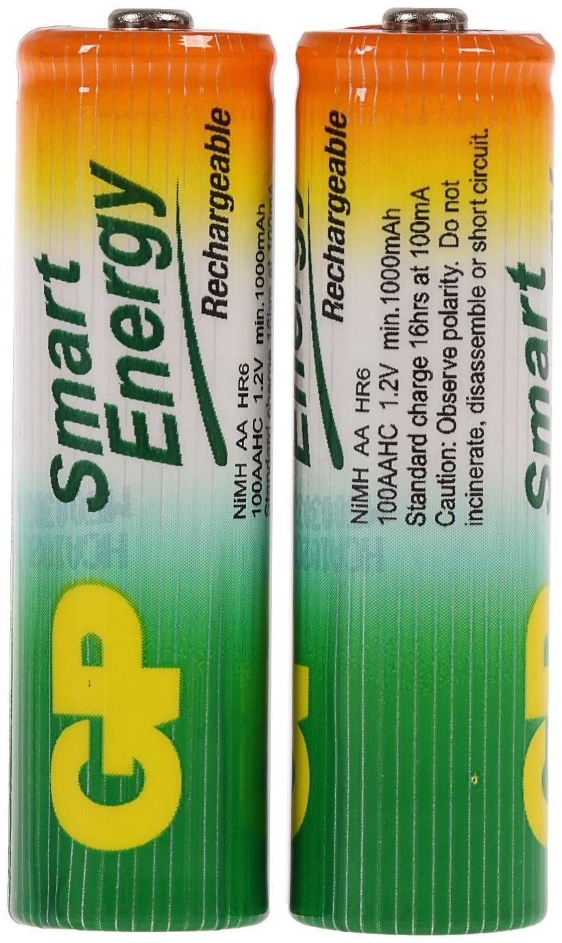 Аккумулятор GP, Ni-Mh, AA, HR6-2BL, 1.2В, 1000 мАч, блистер, 2 шт.