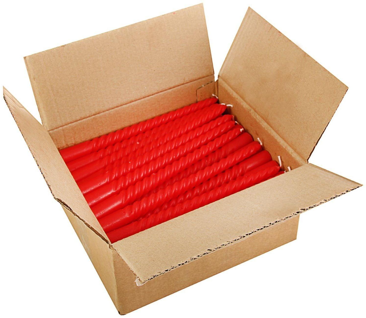 Свеча витая, 2,2х 25 см, красная