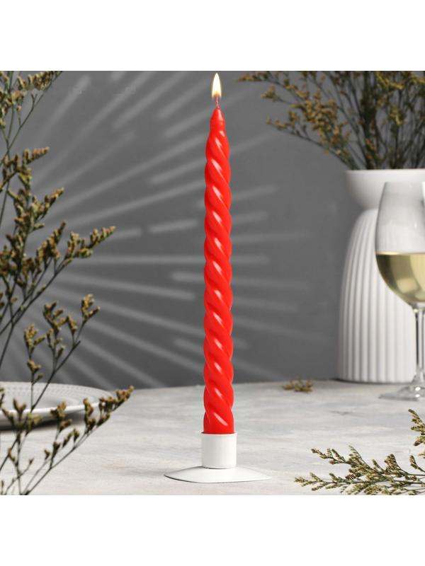 Свеча витая, 2,2х 25 см, красная