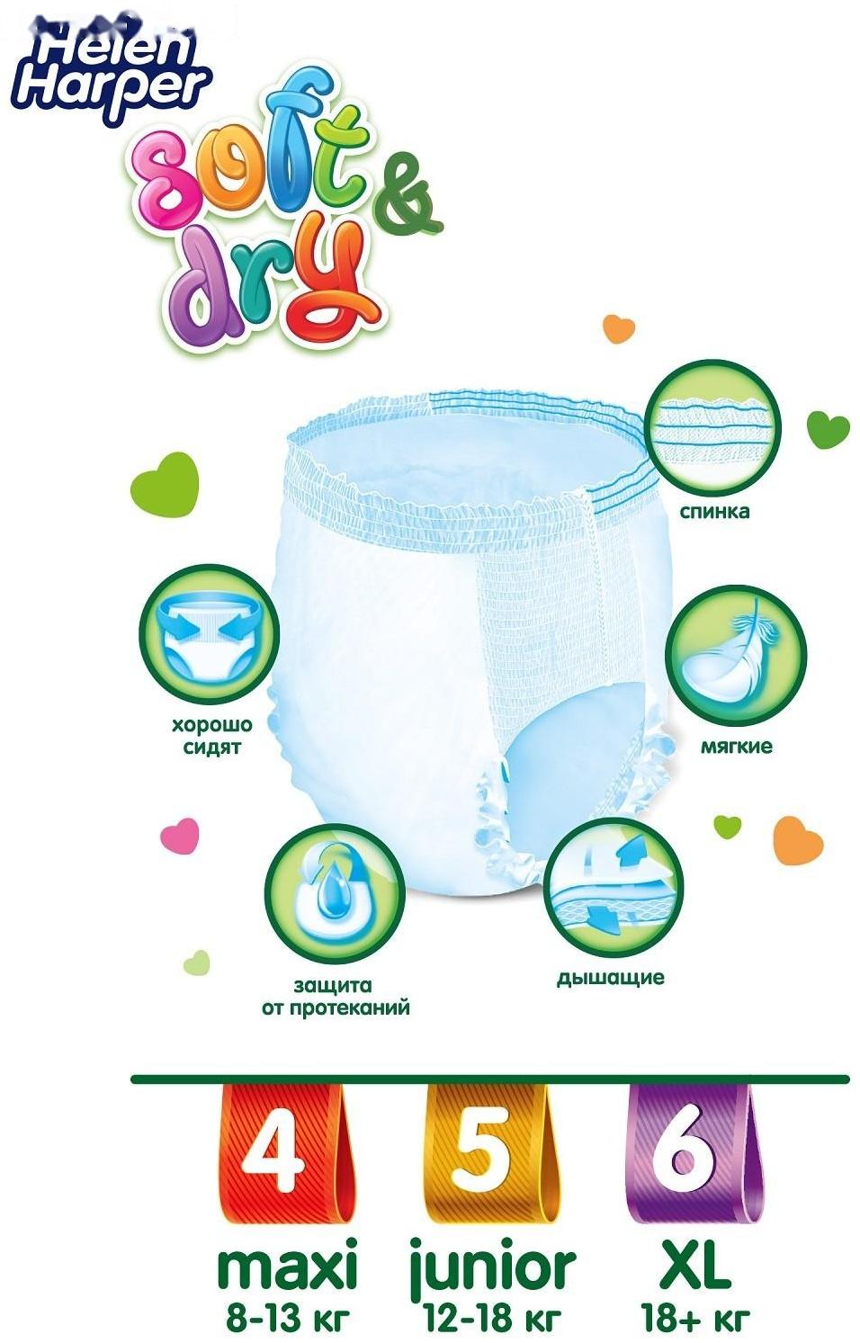 Детские трусики-подгузники Helen Harper Soft&Dry Junior (12-18 кг), 17 шт.