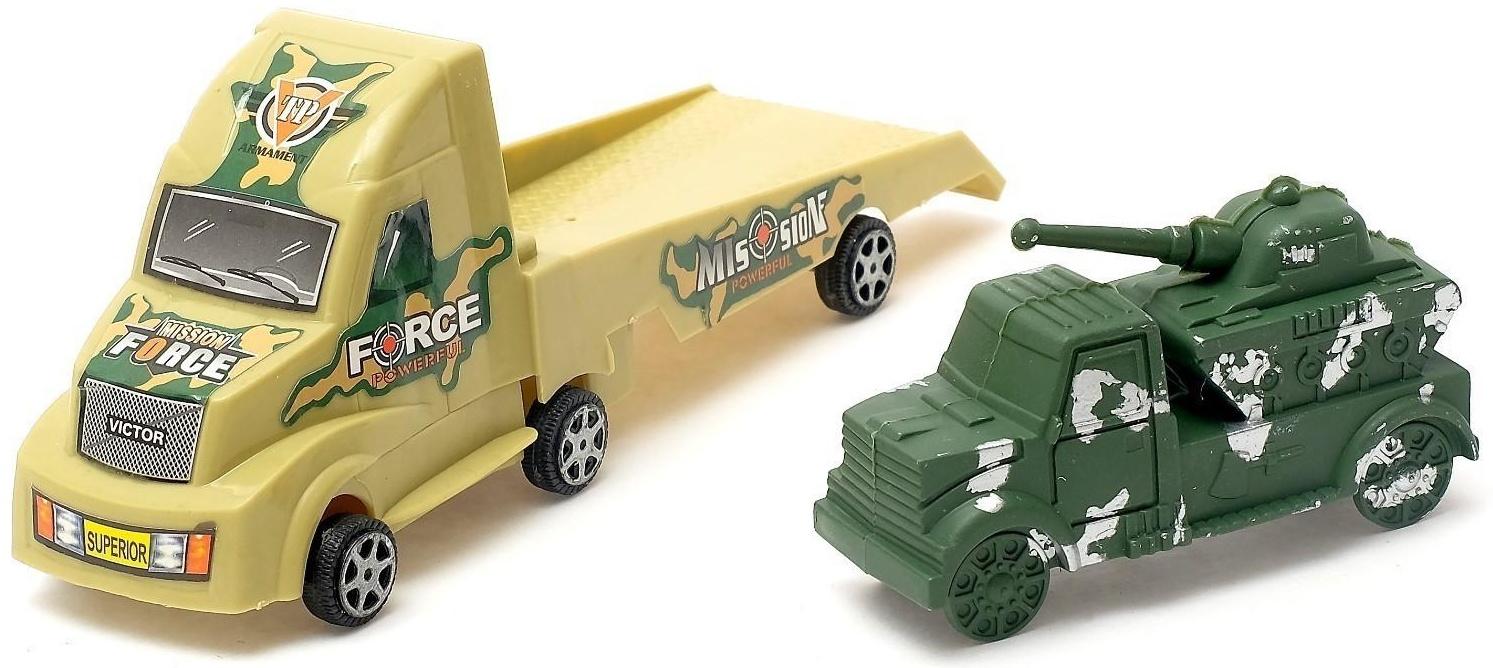 Машина инерционная «Вооружённые силы», с маленькой машинкой, цвета МИКС