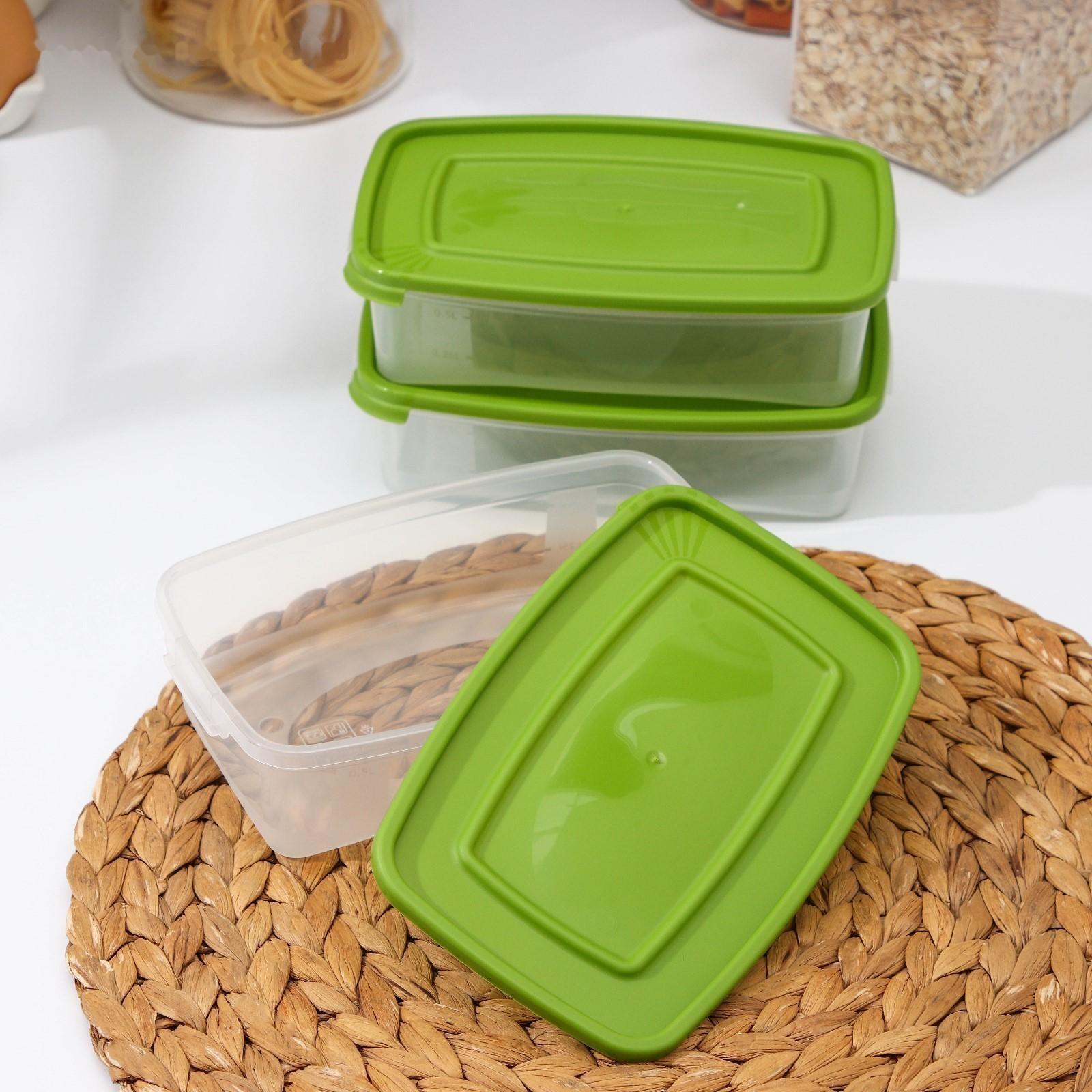 Набор контейнеров пищевых «Каскад», 700 мл, 3 шт, цвет МИКС