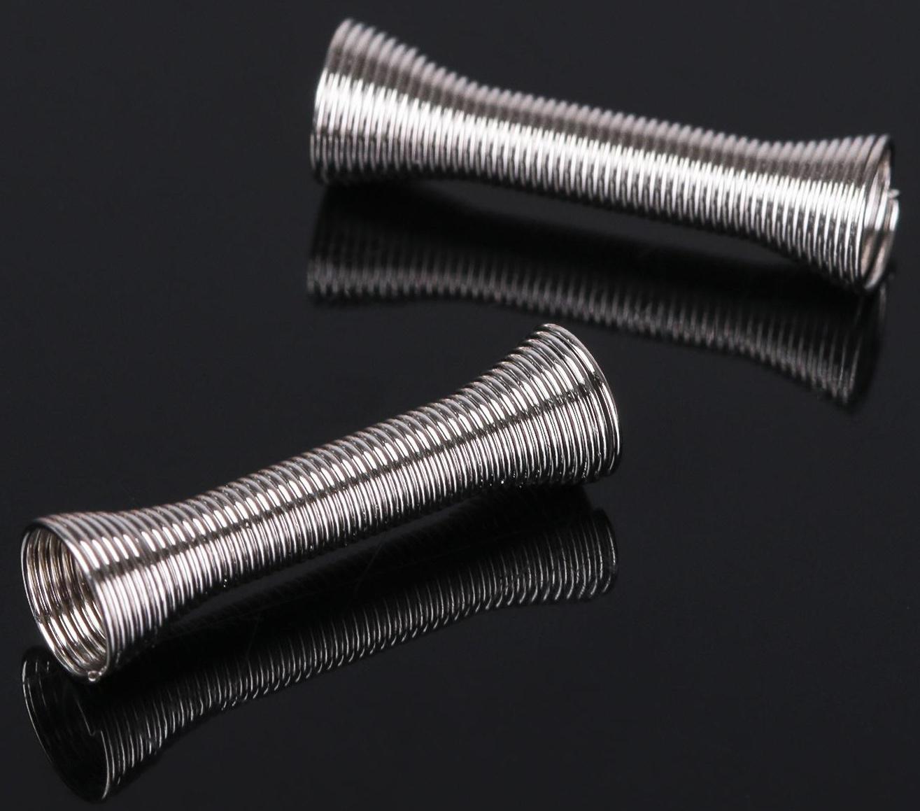 Пружинка-шапочка для бусин, песочные часы (набор 5шт) СМ-958, d(вн.)=2мм, цвет серебро