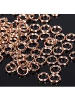 Кольцо соединительное двойное 0,6 см (набор 50 гр, ±510 шт) СМ-1025, цвет золото