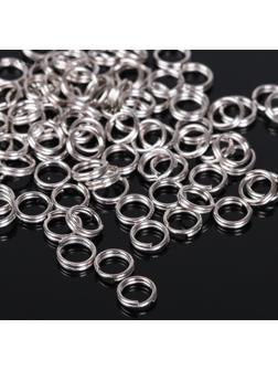 Кольцо соединительное двойное 0,6см (набор 50 гр, ±510 шт) СМ-1025, цвет серебро