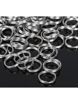 Кольцо соединительное двойное 0,9см (набор 50 гр, ±310 шт) СМ-1028, цвет серебро