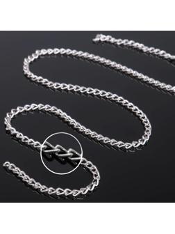 Цепочка без карабина L45см 0,8*3*4,6мм (набор 5шт), СМ-1319, цвет серебро