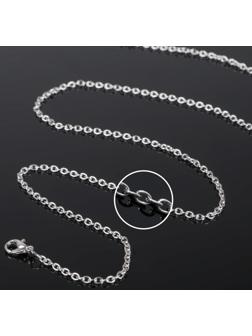 Цепочка с карабином СМ-1935, (набор 5шт) L=70 см, 0,3 см, цвет серебро