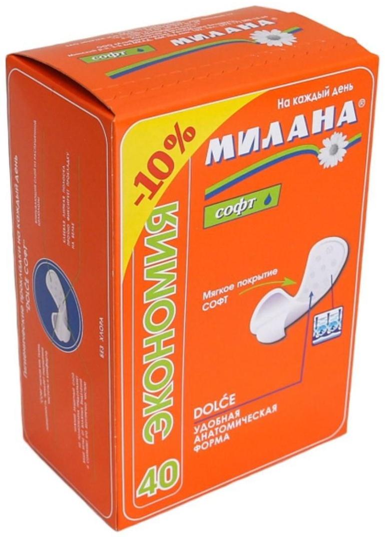Ежедневные прокладки женские гигиенические, Милана, Dolce Soft, 40 шт