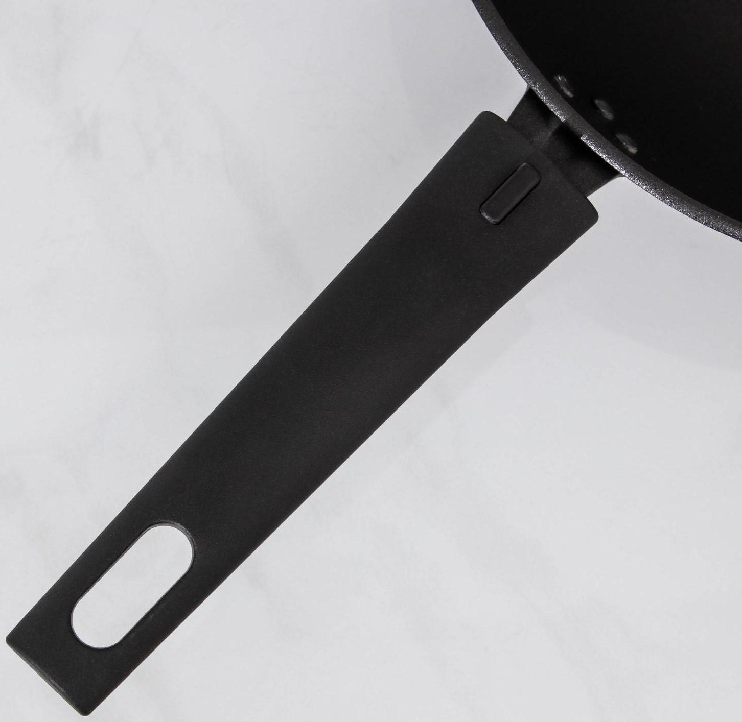 Сковорода Wok, d=24 см, съёмная ручка, антипригарное покрытие, цвет чёрный