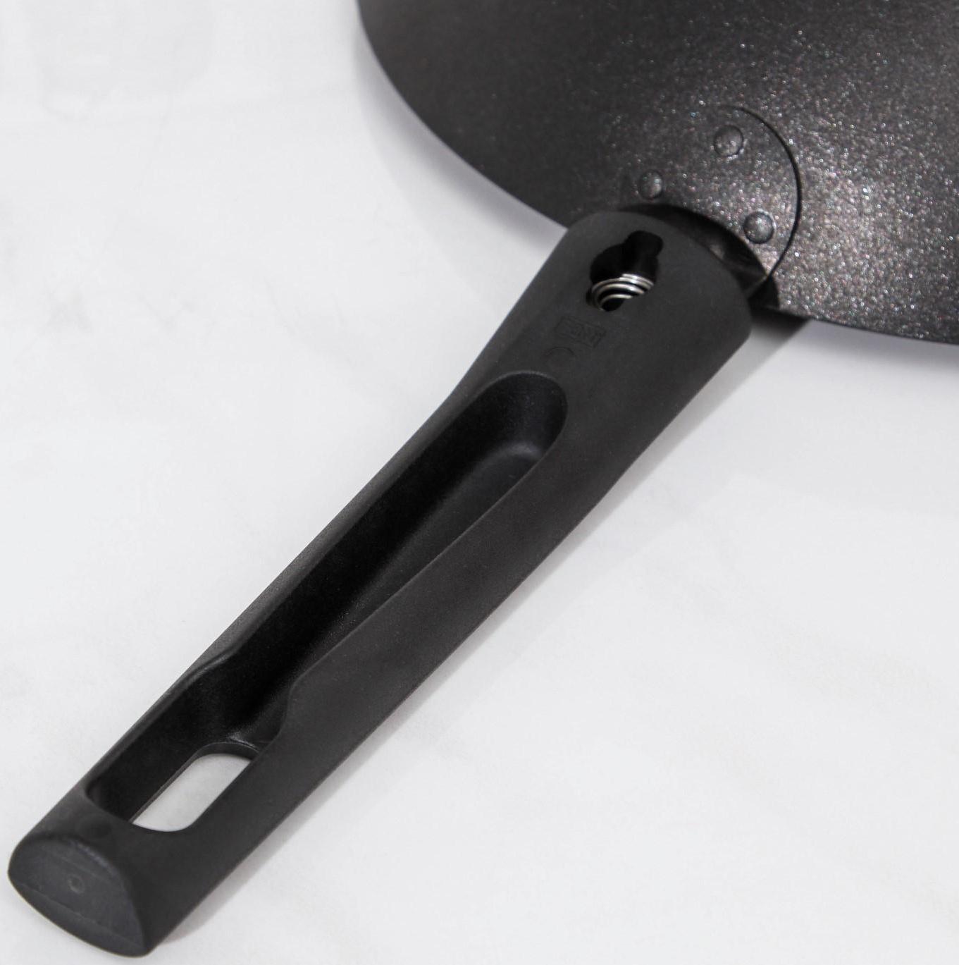 Сковорода Wok, d=24 см, съёмная ручка, антипригарное покрытие, цвет чёрный