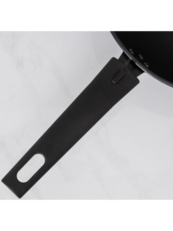 Сковорода Wok, d=24 см, съёмная ручка, антипригарное покрытие, цвет чёрный