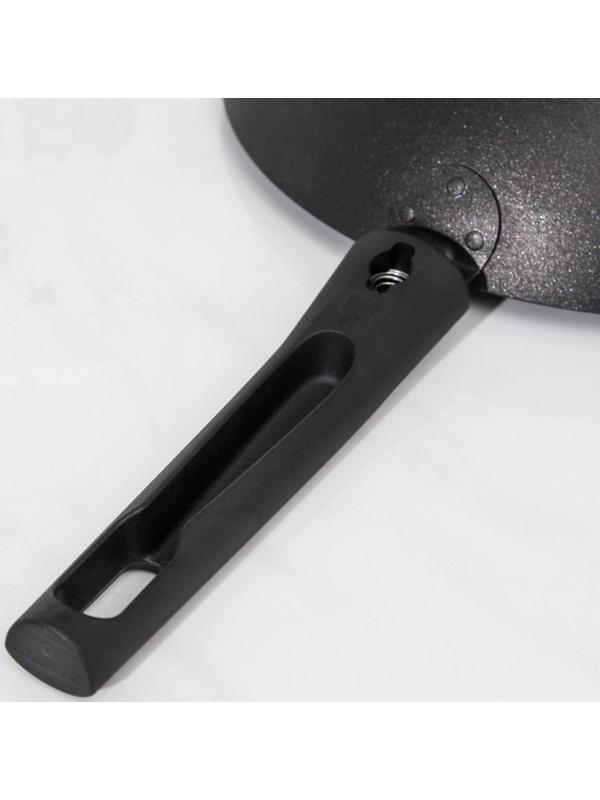 Сковорода Wok, d=24 см, съёмная ручка, антипригарное покрытие, цвет чёрный