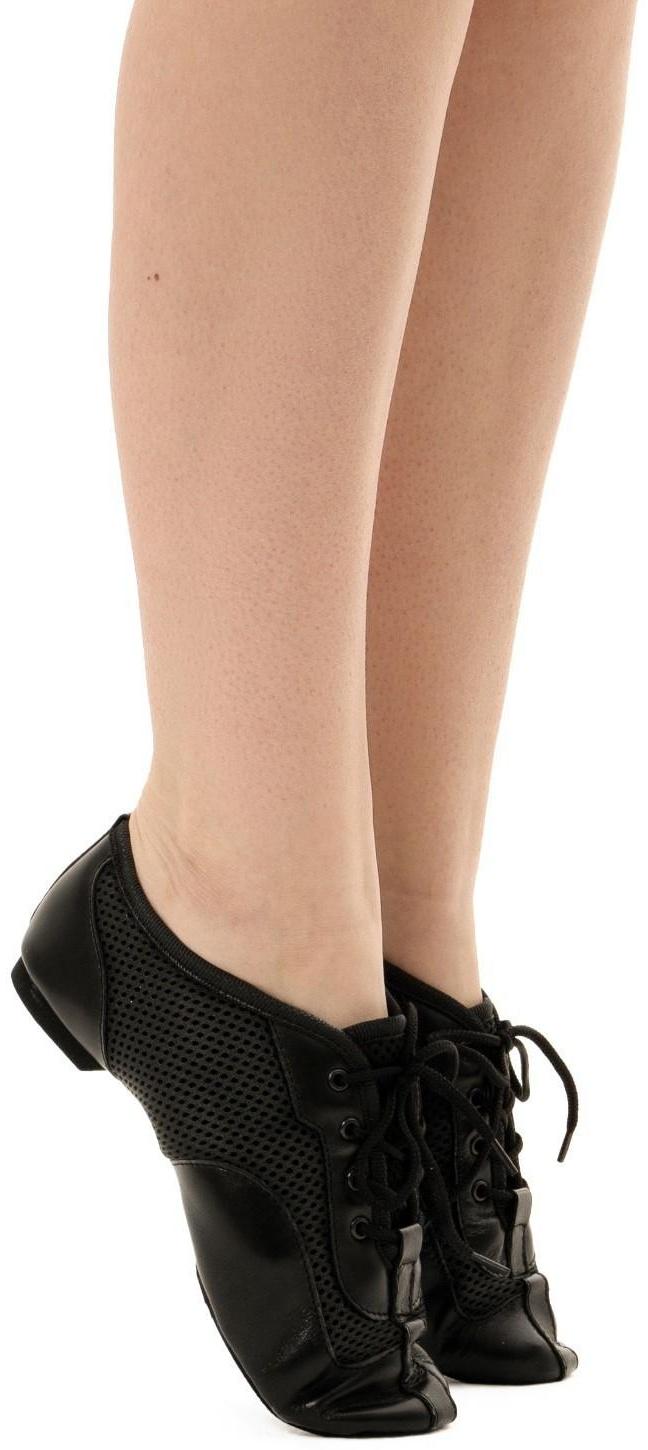 Джазовки «Спорт», натуральная кожа, с сеткой, длина по стельке 24,5 см, цвет чёрный