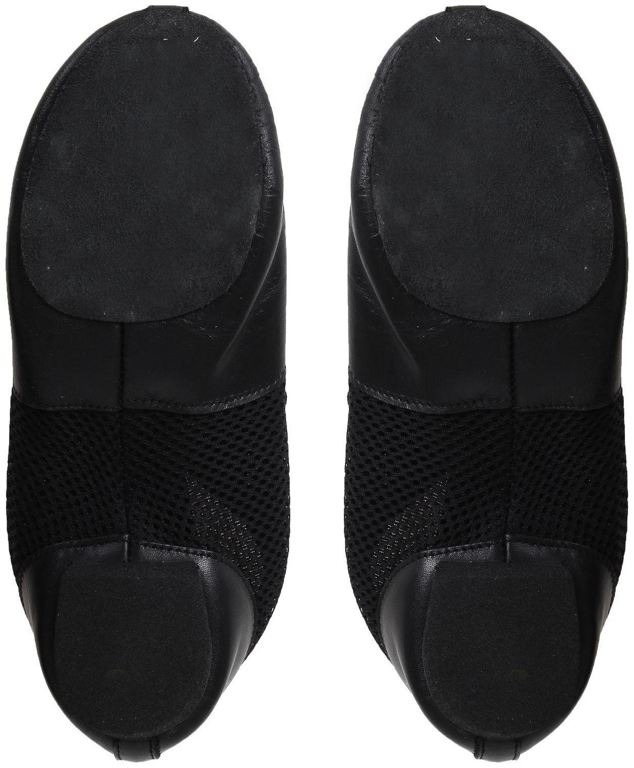 Джазовки «Спорт», натуральная кожа, с сеткой, длина по стельке 24,5 см, цвет чёрный