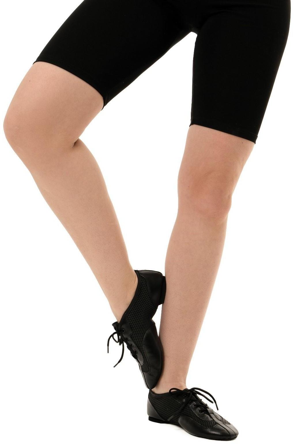 Джазовки «Спорт», натуральная кожа, с сеткой, длина по стельке 25,5 см, цвет чёрный