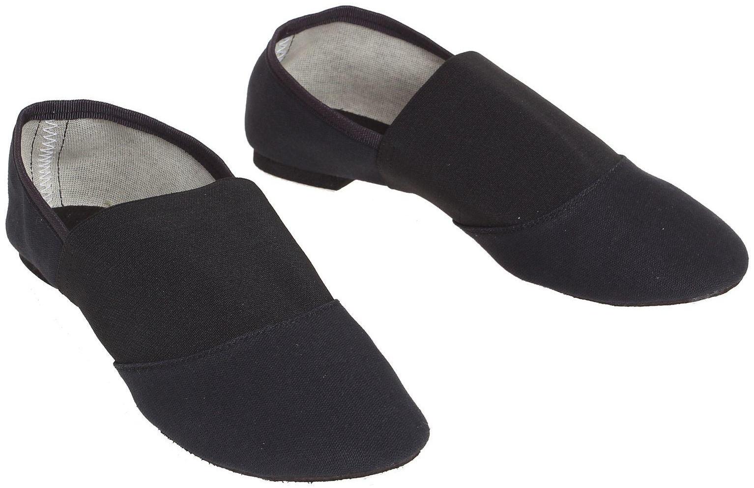 Джазовки тканевые, с резинкой, длина по стельке 24 см, цвет чёрный