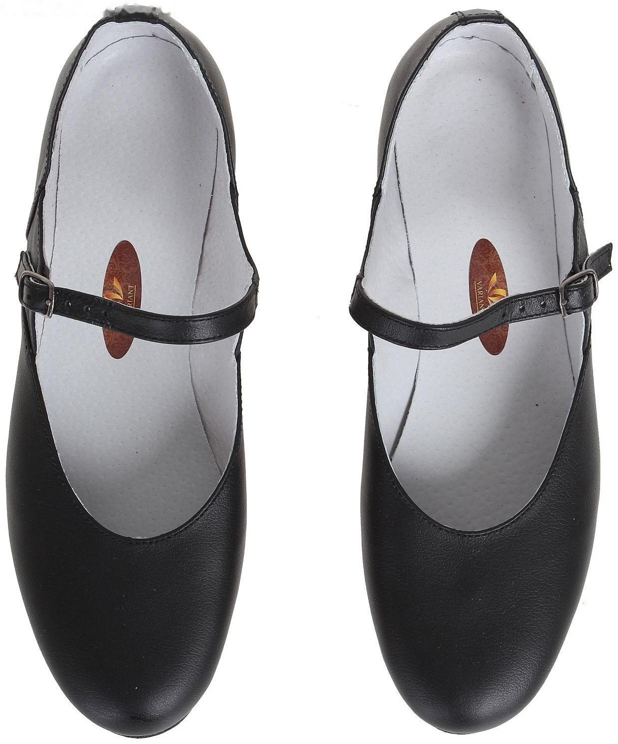 Туфли народные женские, длина по стельке 24,5 см, цвет чёрный