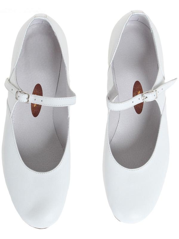 Туфли народные женские, длина по стельке 25,5 см, цвет белый