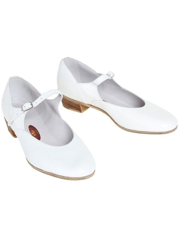 Туфли народные женские, длина по стельке 25,5 см, цвет белый