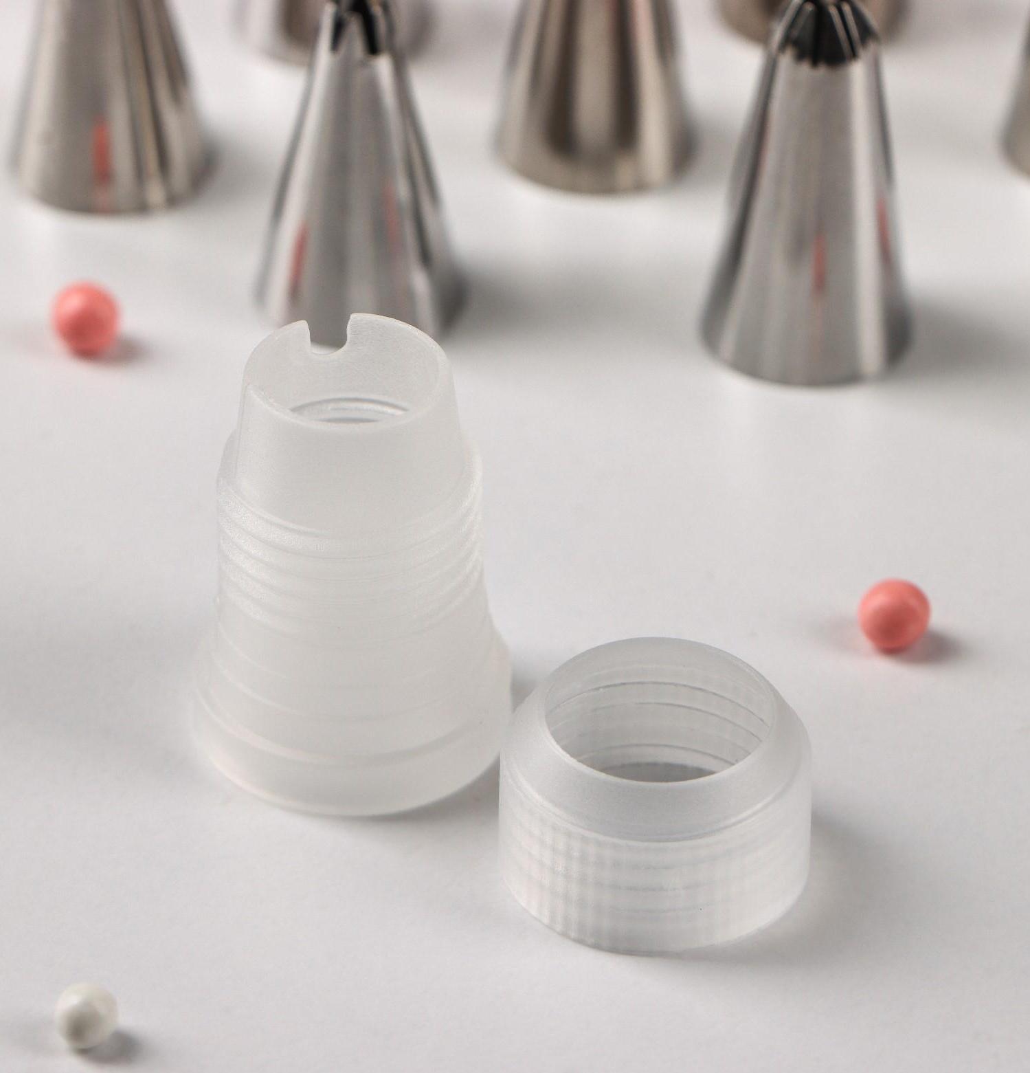 Набор насадок кондитерских Доляна, d=1,8 см, 12 шт, адаптер, насадки в ассортименте